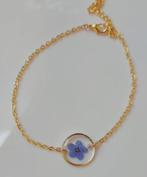 Resin Bracelet with Real Flower