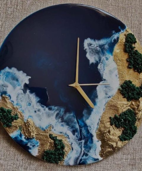 Beach View Resin Clock