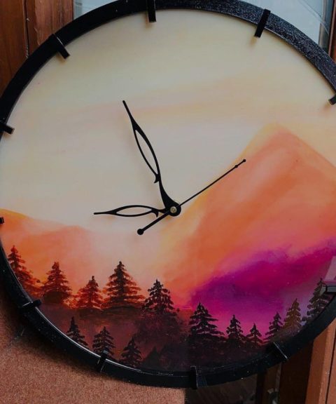 Nature View Resin Clock