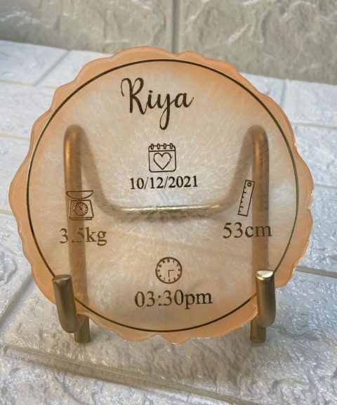 Resin New Baby Born Plate