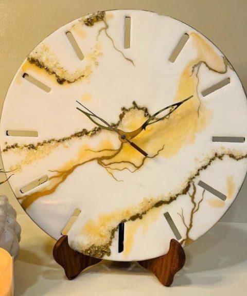 Resin Clock with Marble Shade