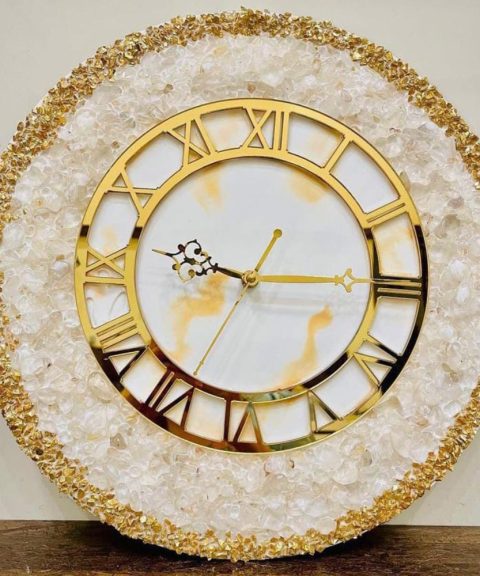 Resin Gold Clock
