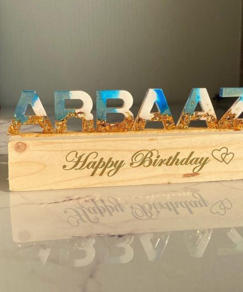 Resin Name Plate with Gold Foil
