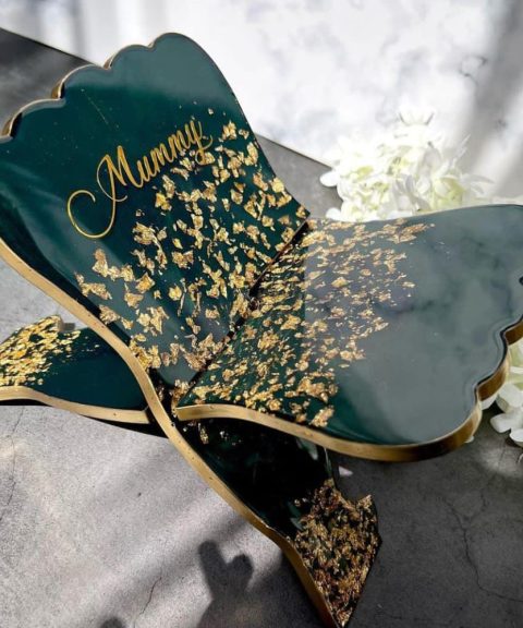 Resin Quran Stand with Gold Flakes